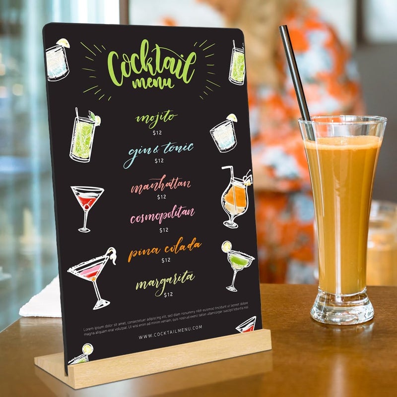 KOOLDE 8.6x11.7 in Small Chalkboard Signs with Stand for Tabletop Decor Double Sided Mini Chalkboard for Restaurant Food Menu, Kids Message Board, Wedding Party (1 Pack) - Image 5